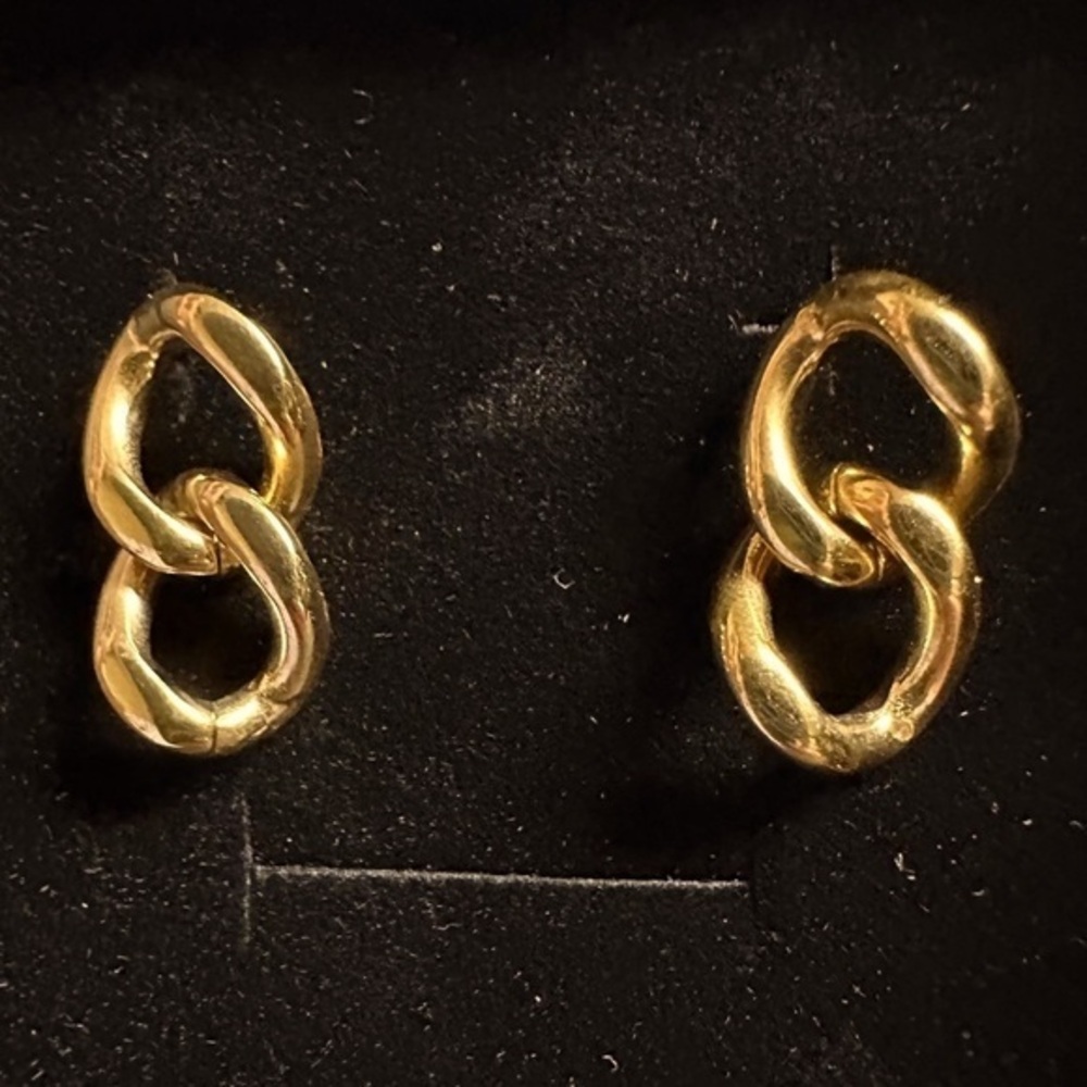 NEW 14k Gold Link Chain Earrings